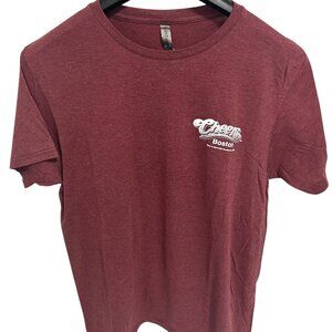 CHEERS BOSTON T-Shirt Size Large Marron I say no to alcohol TV Show Bar NWT